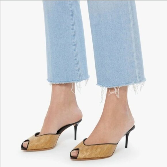 MOTHER The Hustler Fray Jeans Cutting Class Flare Wide Leg Raw Hem Ankle 25 - Picture 5 of 14